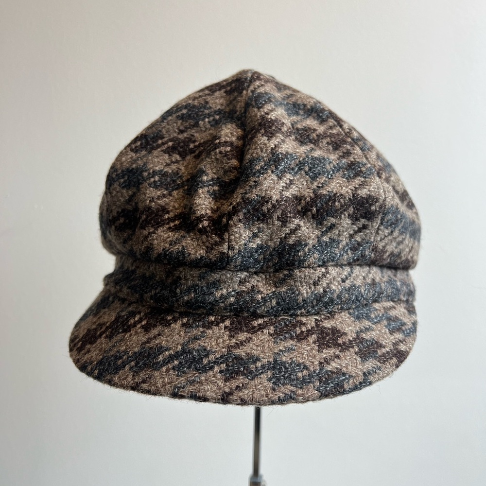 MJM Since 1829 Italian Virgin‎ Wool Houndstooth Newsboy Cap - Picture 6 of 10